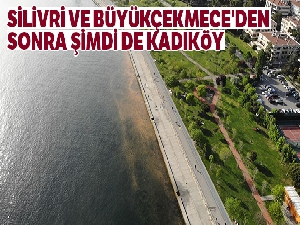 Kadıköy'de turuncuya bürünen deniz havadan görüntülendi