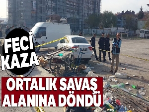 Kaza yapan otomobil seyyar satıcıların arasına daldı: 1 ölü, 2 yaralı