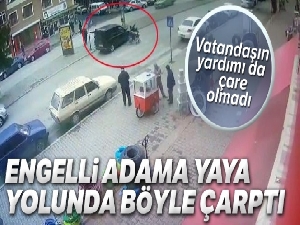 Yaya geçidini kullanan engelliye otomobil çarptı
