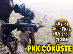 3,5 yılda 15 bin PKK'lı etkisiz hâle getirildi