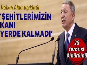 Milli Savunma Bakanı Akar: '28 PKK/YPG'li terörist etkisiz hale getirildi'