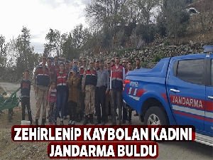 Ormanlık alanda kaybolan kadını jandarma buldu