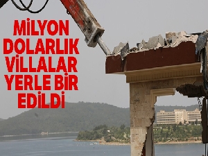 Bodrum'da yıkımlar başladı, milyon dolarlık villalar yerle bir edildi