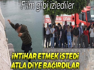 Köprüden nehre atlamak isteyen çocuğa, 'atla' diye bağırdılar