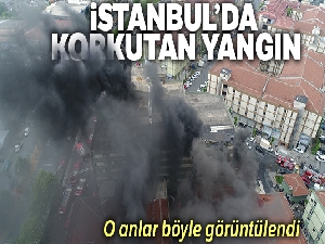 Başakşehir'de deri dolu depo yandı