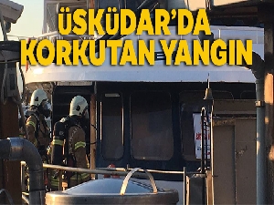 Üsküdar'da korkutan tekne yangını kamerada