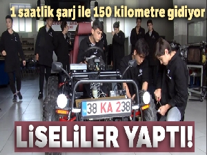 Liseliler 1 saatlik şarj ile 150 kilometre giden elektrikli araba yaptı
