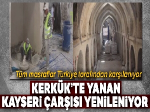 Kerkük'te yanan Kayseri Çarşısı'nın restorasyonu hızla sürüyor