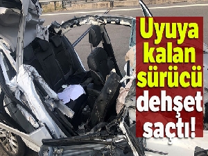 Hareket halinde uyuyan sürücü TIR'a arkadan çarptı