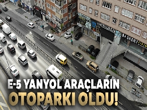 E-5 yanyol, araçların otoparkı oldu