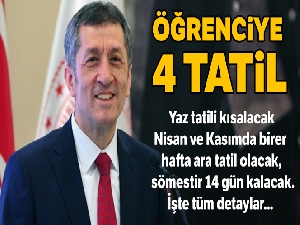 Nisan ve kasımda ara tatil geliyor!