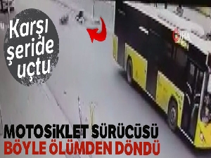 Kartal'da motosikletli gencin geçirdiği feci kaza kamerada