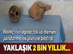 Balıkçının ağına bu kez balık değil 'amfora' takıldı