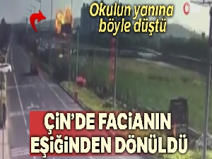 Çin'de savaş uçağı okulun yanına düştü: 2 ölü