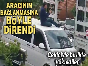 UBER sürücüsü aracının bağlanmasına böyle engel olmaya çalıştı
