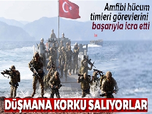 Amfibi hücum timleri görevlerini başarıyla icra etti