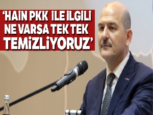 Bakan Soylu: 'Hain PKK ile ilgili ne varsa tek tek temizliyoruz'
