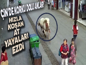 Çin'de hızla koşan at yayaları ezdi