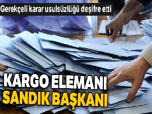 Sandık başında kargo çalışanı