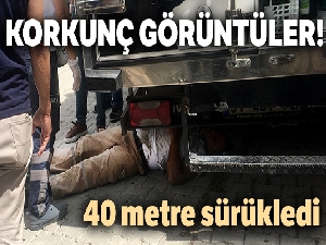 Hareket eden kamyonetin altında kalan sürücü yaralandı