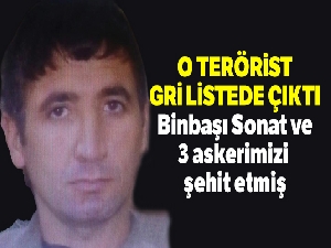 O terörist Gri listede çıktı, binbaşı Sonat ve 3 askerimizi  şehit etmiş