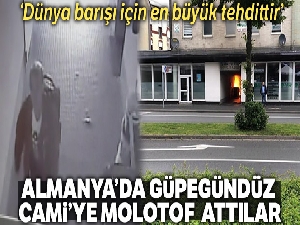 Almanya'da güpegündüz camiye molotof attılar