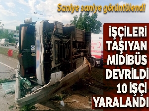 Bursa'da işçi servisi devrildi: 10 yaralı