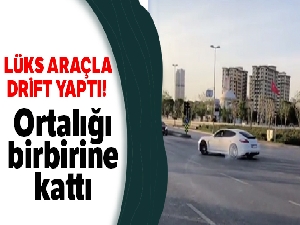 Lüks araçla drift yaptı diğer araçlara aldırış etmedi