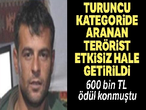 Turuncu kategoride aranan terörist öldürüldü