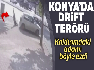 Drift yaparken kaldırımdaki adamı ezdi