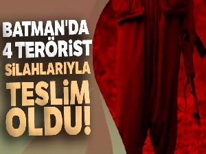 Batman'da 4 terörist silahlarıyla teslim oldu!