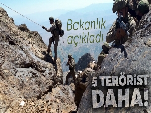 MSB: 5 PKK'lı terörist daha etkisiz hale getirildi