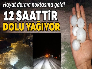 Kastamonu'ya 12 saattir dolu yağıyor