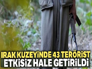 Irak Kuzeyinde toplam 43 terörist etkisiz hale getirildi