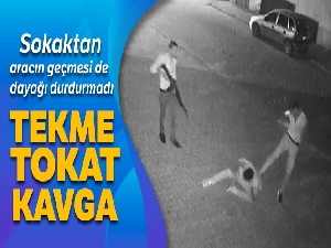 Karaman'da tekme tokat dayak güvenlik kamerasında