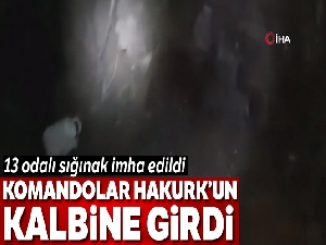 Hakurk'ta teröristlere ait 13 odalı sığınak imha edildi