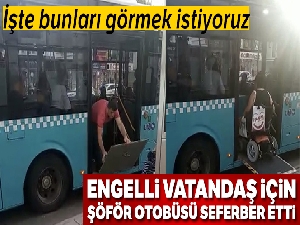 Antalya'da otobüs şoförünün engelleri aşan hareketi