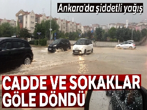 Ankara'da yağıştan kaynaklı su birikintisi diz boyunu geçti