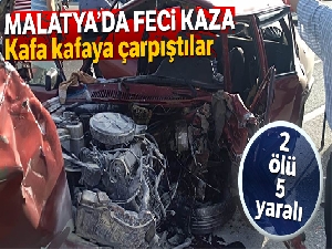 Malatya'da otomobiller çarpıştı: 2 ölü, 5 yaralı