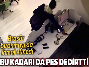 Broşür dağıtmak için geldi, cep telefonu çalıp kaçtı