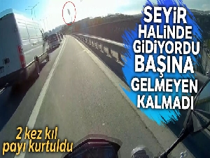TEM Otoyolu'nda motosikletlinin 'başına' gelmeyen kalmadı