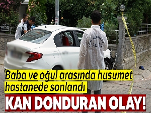 Omzuna falçata saplayan babasını arabayla sürükledi