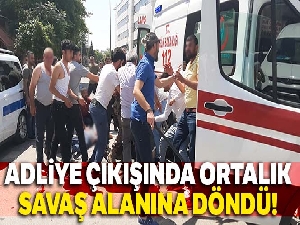 Adliye çıkışında ortalık savaş alanına döndü