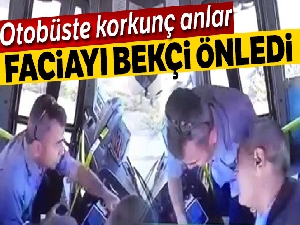 Halk otobüsü şoförü direksiyon başında kalp krizi geçirdi, faciayı bekçi önledi