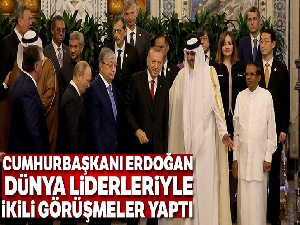 Cumhurbaşkanı Erdoğan liderlerle bir araya geldi