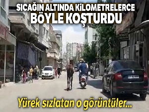 Motosiklet arkasında, atı kilometrelerce koşturdu