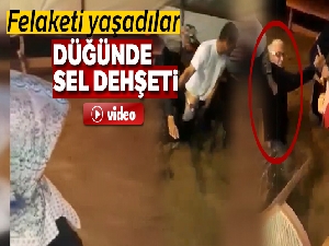 Aksaray'da düğün çadırında sel paniği