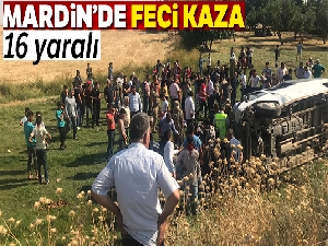 Nusaybin'de işçileri taşıyan minibüs devrildi: 16 yaralı