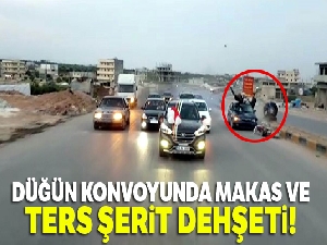 Düğün konvoyunda makas ve ters şerit dehşeti