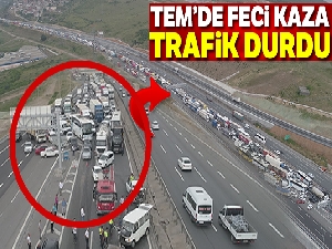 Kocaeli TEM'de zincirleme kaza trafik durdu